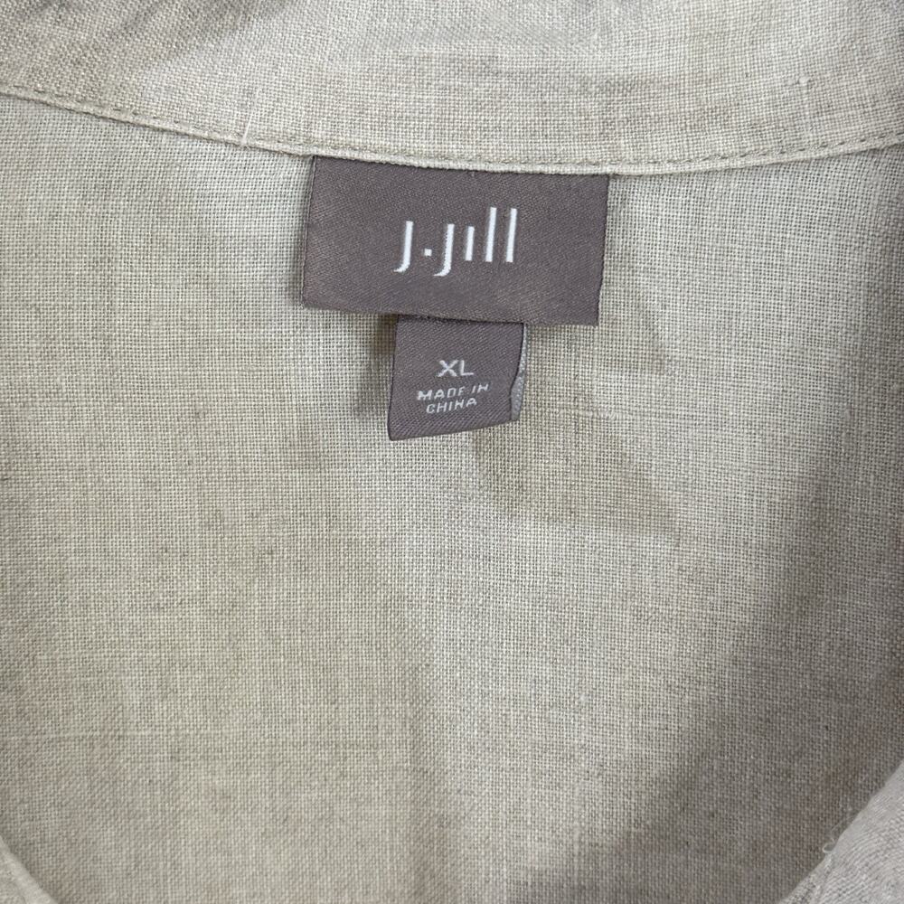 J Jill Linen Button Down Long Sleeve Shirt Womens XL Casual Beige Natural READ - Picture 2 of 8